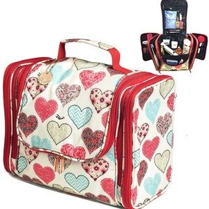 Extra Large make up organizer bag - hearts